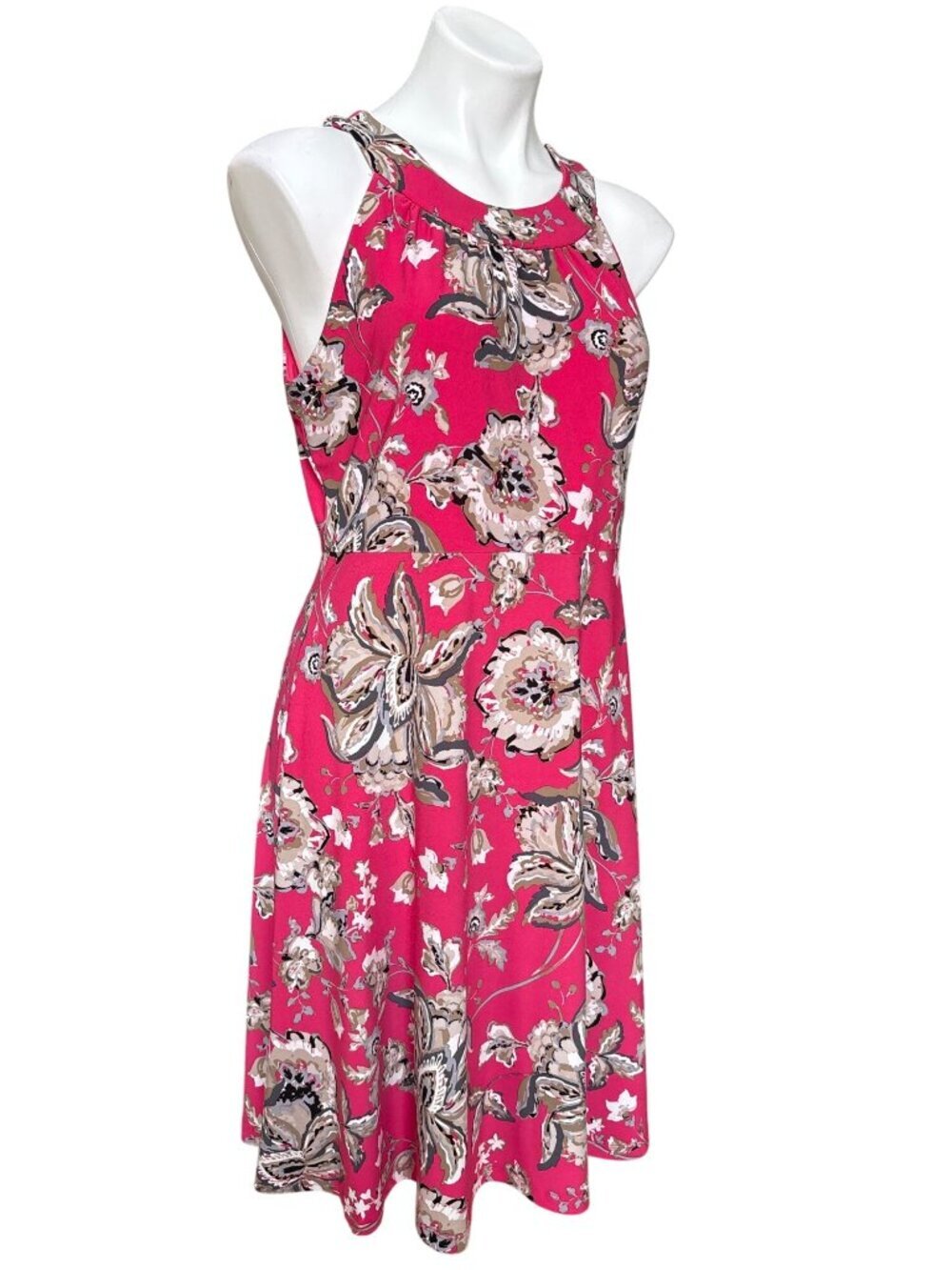 Tommy Hilfiger Women's Floral Fuchsia Pink Sleeveless Fit & Flare Dress Size 10 - Picture 3 of 9